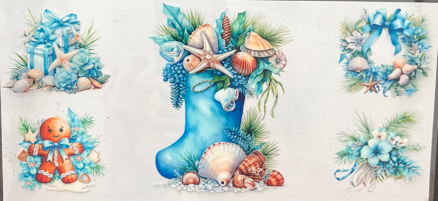 Christmas 24 boot seashells