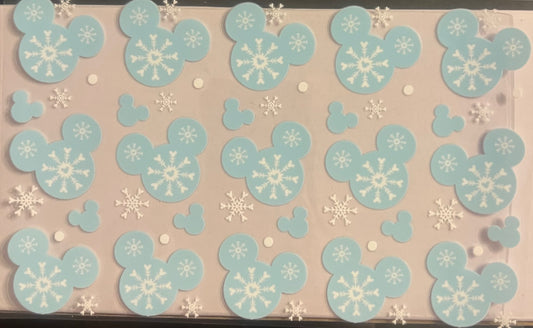 Mickey heads snowflakes
